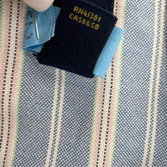 Polo by Ralph Lauren Men's Flesh Pony Blue, White & Pink Striped Shirt Size XL - Picture 5 of 11